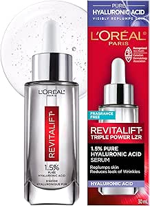L'Oreal Paris 1.5% Pure Hyaluronic Acid Serum, Face Serum to Hydr