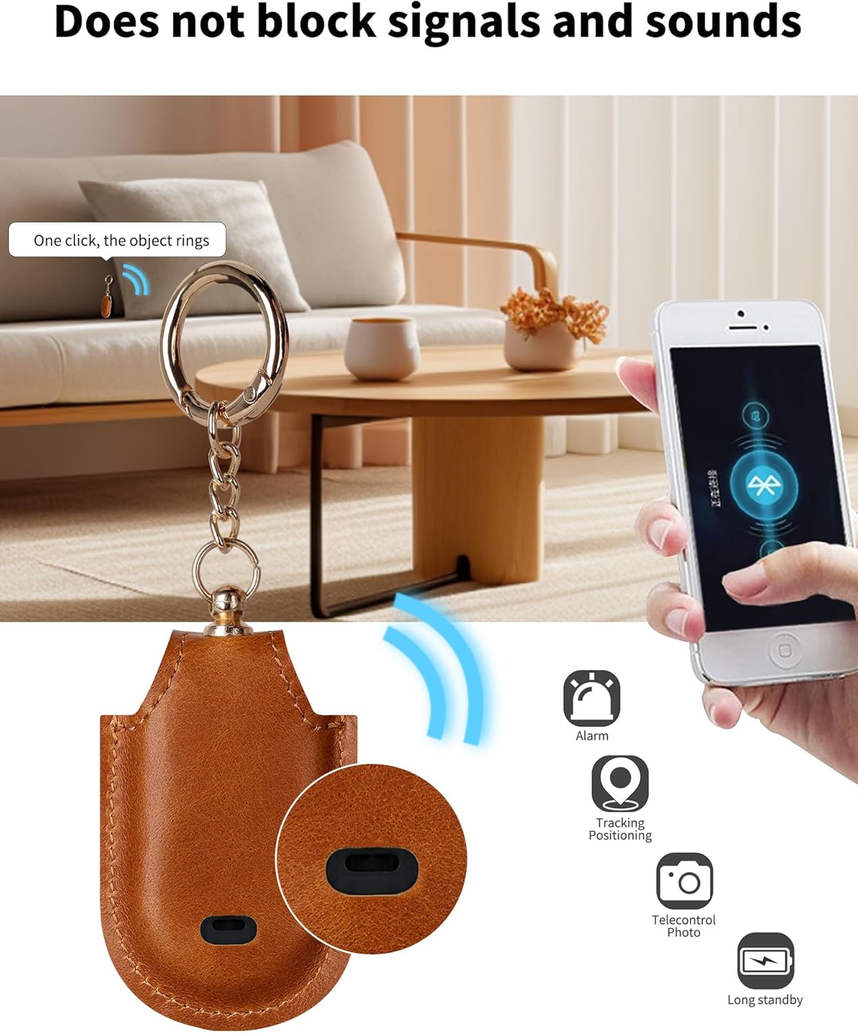 Feitenn for Samsung Smartag 2 case, Premium Genuine Leather Keych