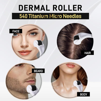 Dermal Roller SR for Face Hair Beard - 1MM 540 Titanium Beard Microneedle R