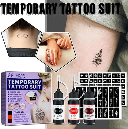 CeFurisy Temporary Tattoo Set, Freehand Fake Tattoos with 3 Colors Fruitty