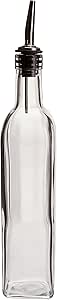 Libbey Oil/Vinegar Glass Cruet with w/Stainless Steel Pourer Spout, Clear, 16.9 oz