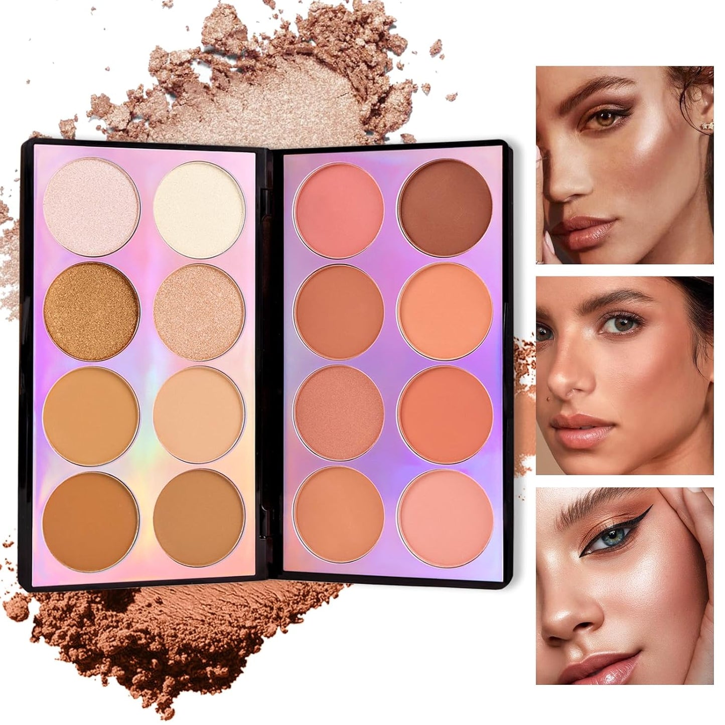 Coosa Blush Palette, Highlighter Contour Makeup Palette, Blush fo