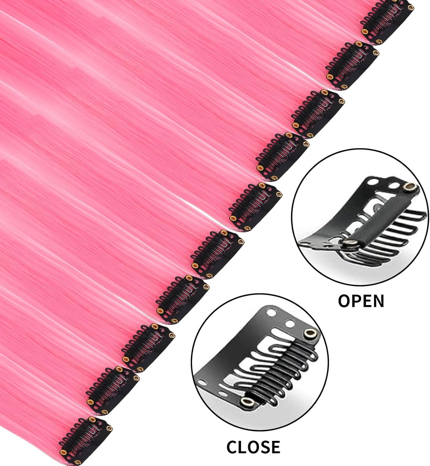 10 PCS Hair Extensions for Women, Clip in Hair Extensions Synthetic Straigh