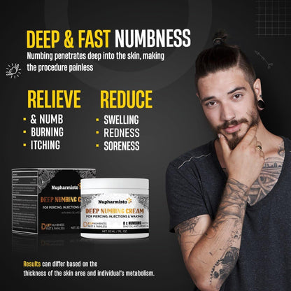 Nupharmisto Deep Numbing Cream for Piercing, Injections& Tattoos,