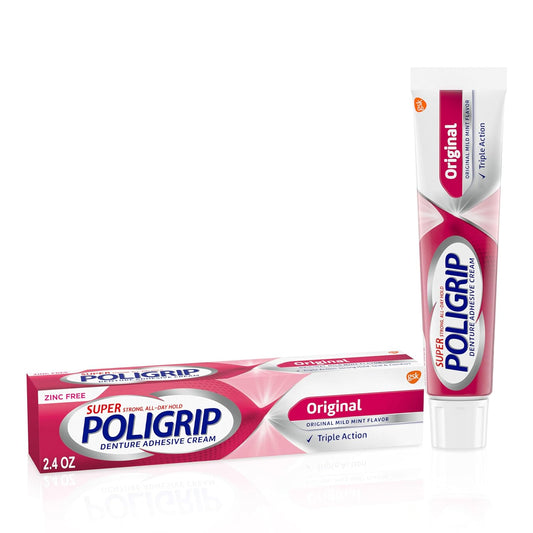 Super Poligrip Original Formula Zinc Free Denture and Partials Ad