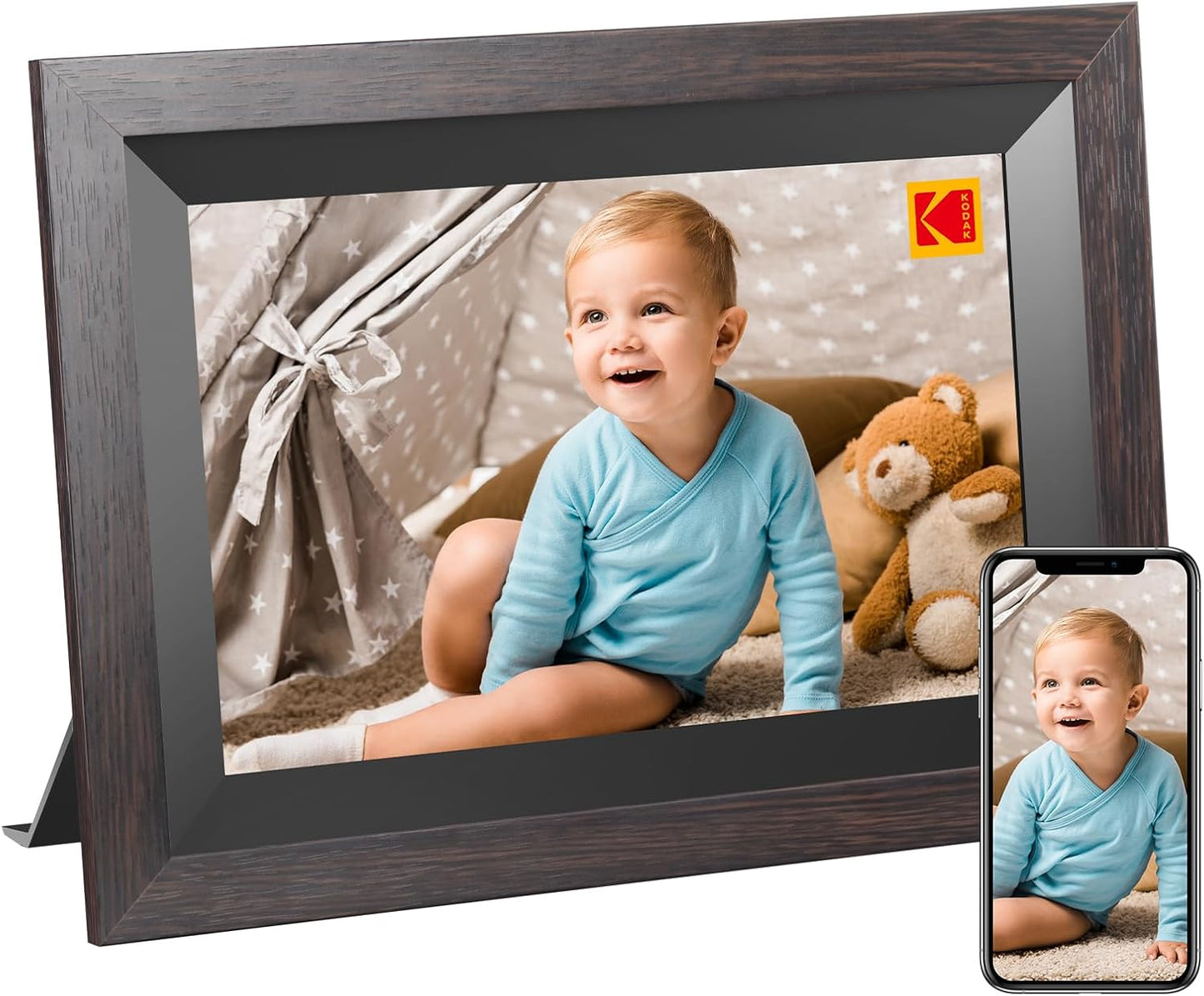 Kodak 1012w 10-inch Solid Wood WIFI Digital Picture Frame with 32