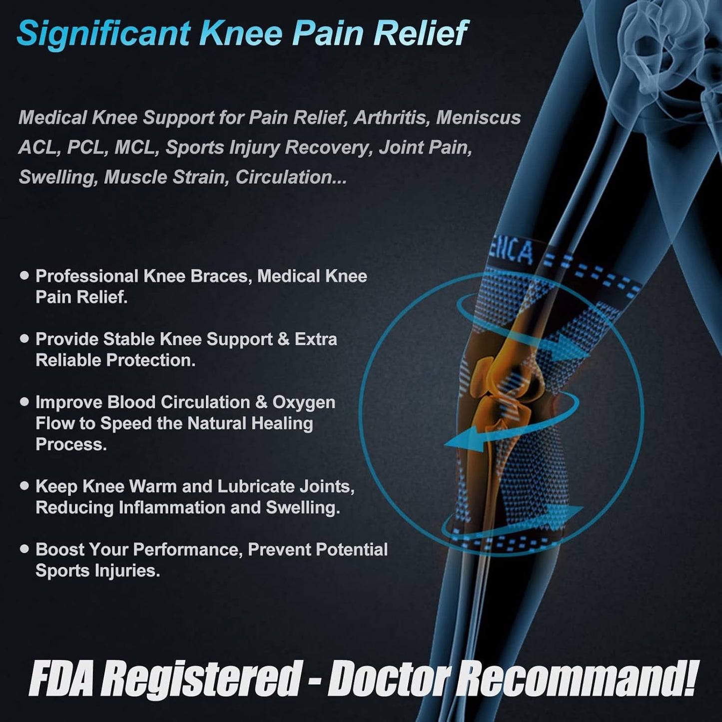 NEENCA Professional Knee Brace for Pain Relief, Medical Knee Supp
