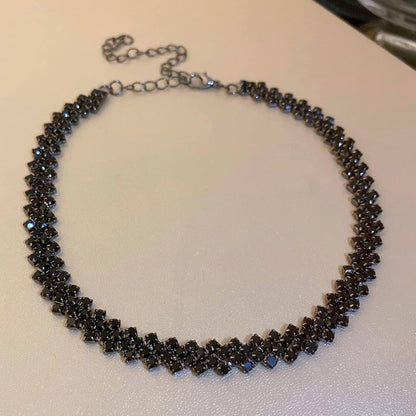 Rhinestone Choker Necklace for Women Sparkly Crystal Statement Ne