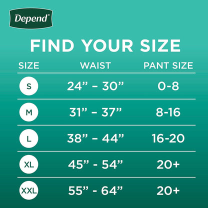 Depend FIT-FLEX Incontinence Underwear for Women Maximum Size L 28 Ct