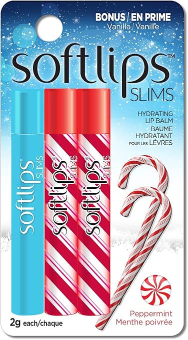 Softlips SLIMS Holiday Peppermint with Bonus French Vanilla Three