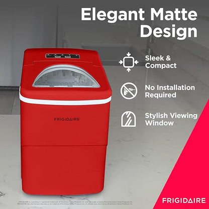 Frigidaire EFIC108-RED Compact Ice Maker Red 14.9inx14.8inx11.2in