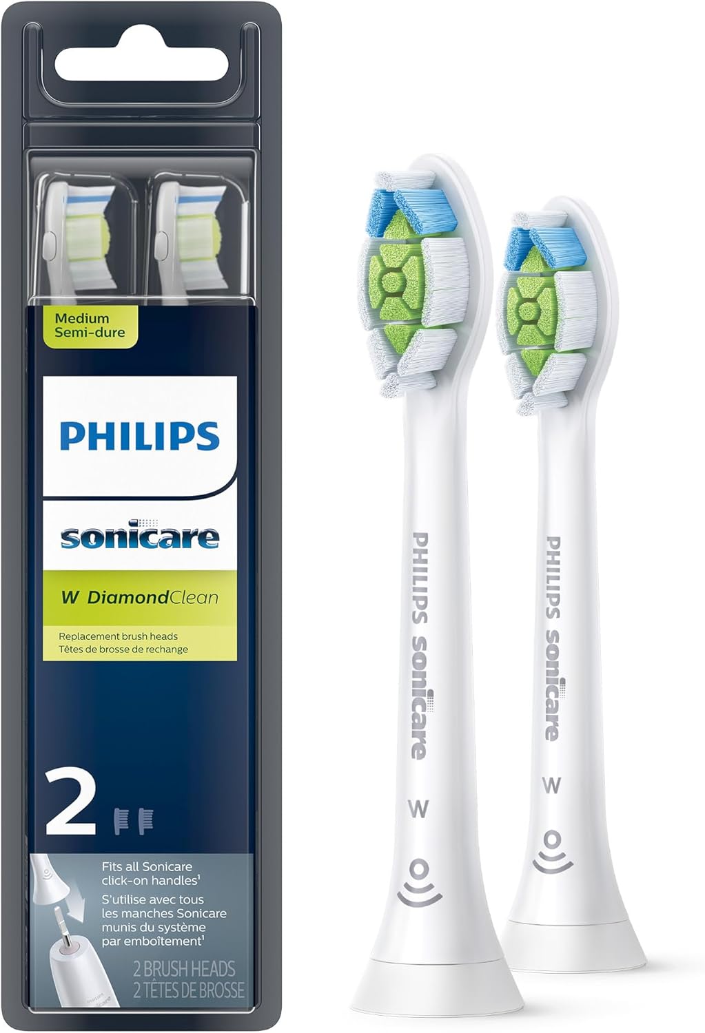 Philips Sonicare DiamondClean Replacement Brush Heads, White, 2 P