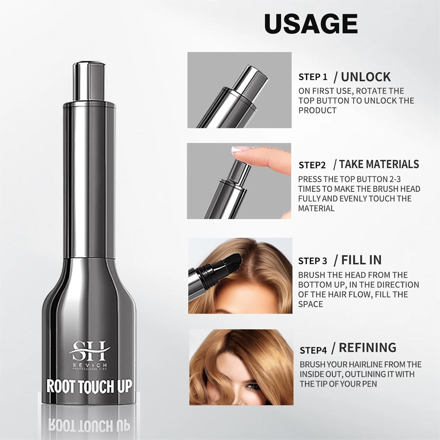 Sevich Hairline Powder & Brush 2 in 1, Instantly Conceals Hair Loss, All-in