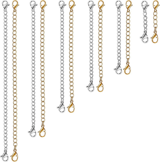 UUBAAR 12 PCS Necklace Extenders - Stainless Steel Necklace Exten