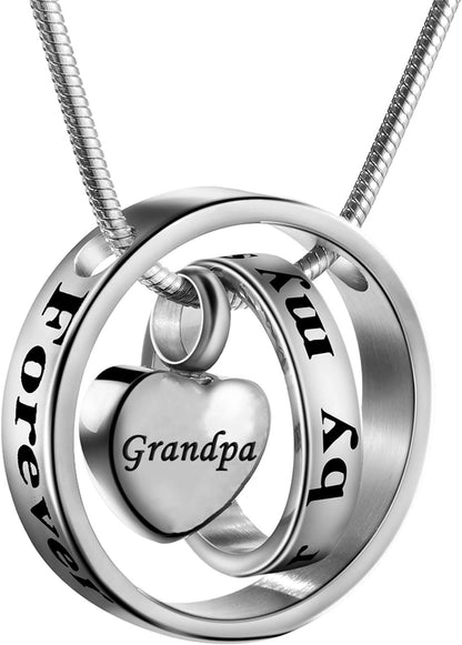 Cremation Jewelry No Longer By My Side, Forever In My Heart Carved Locket M