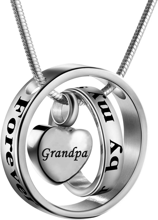 Cremation Jewelry No Longer By My Side, Forever In My Heart Carved Locket M