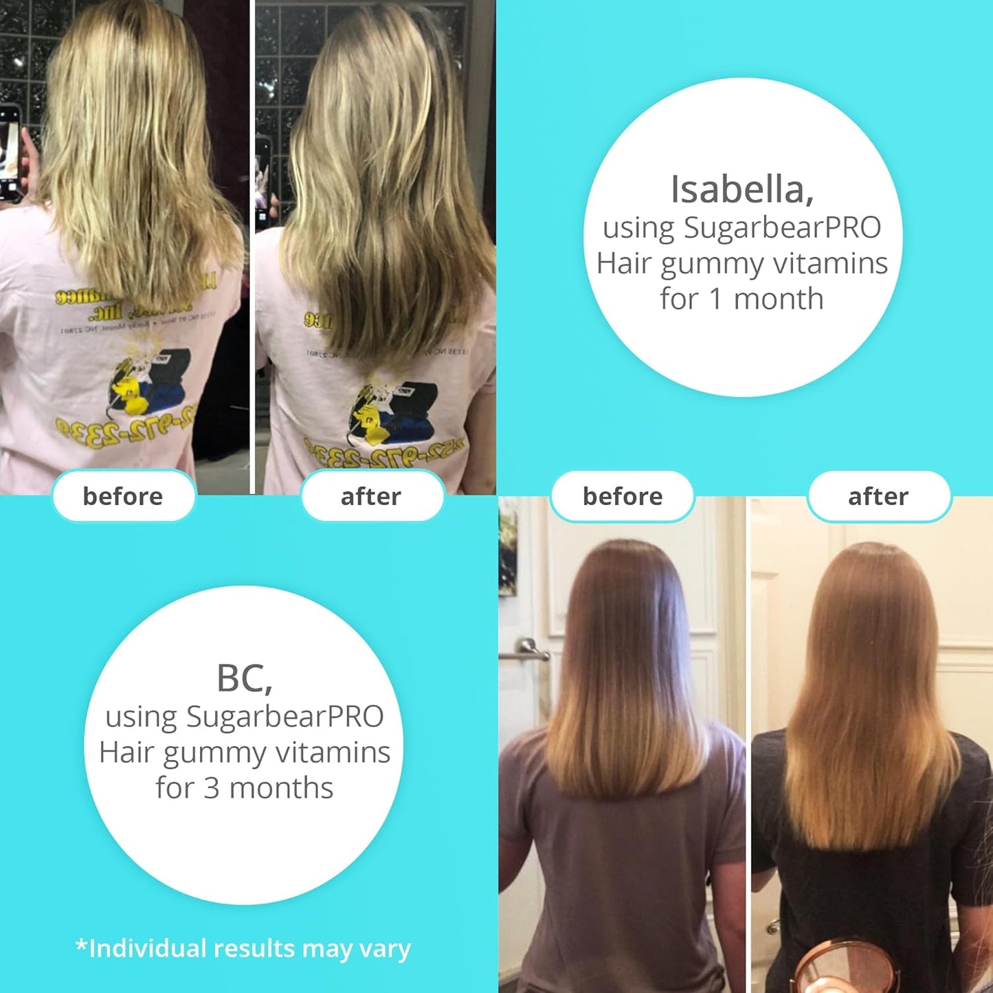 SugarbearPRO Hair Vitamin Longer-Looking Hair Gummy for Women & Men, Extra