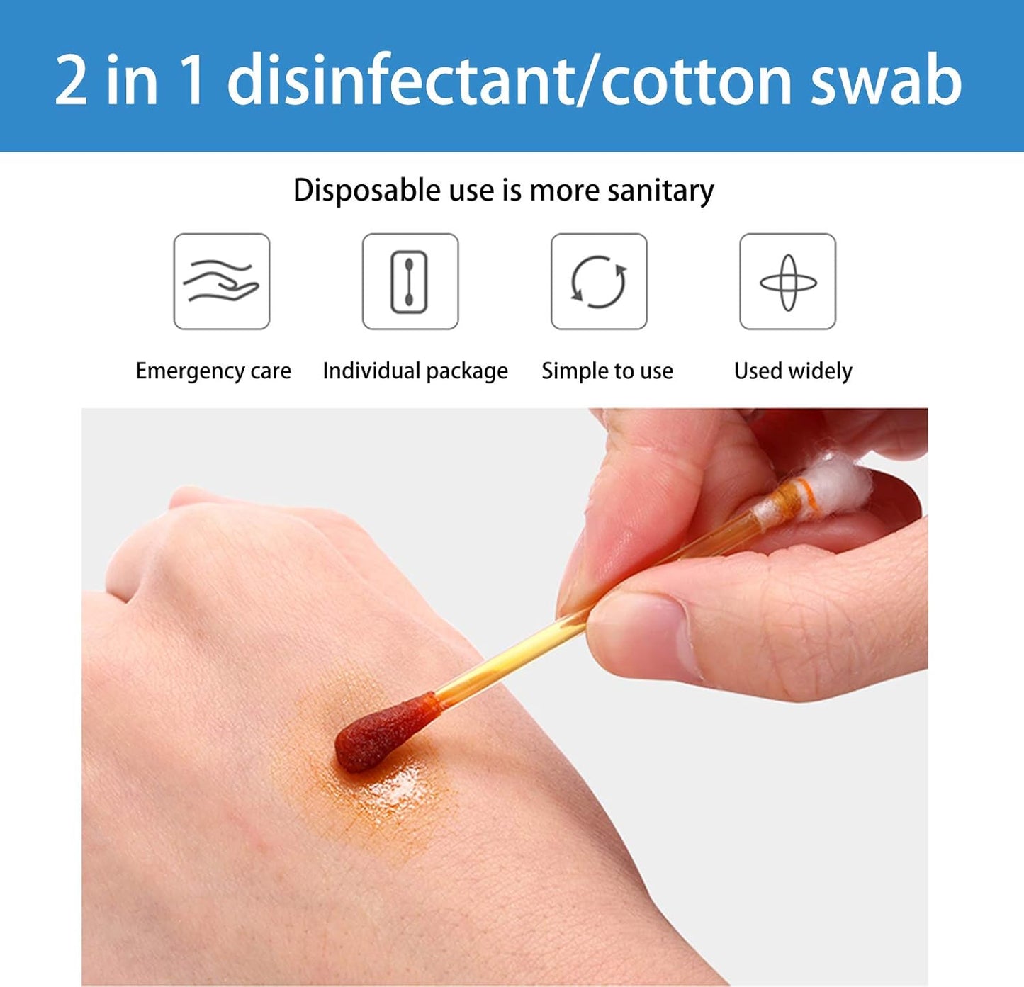 50 Disposable Iodophor Swabs Outdoor Supplies Medical Iodine Indi