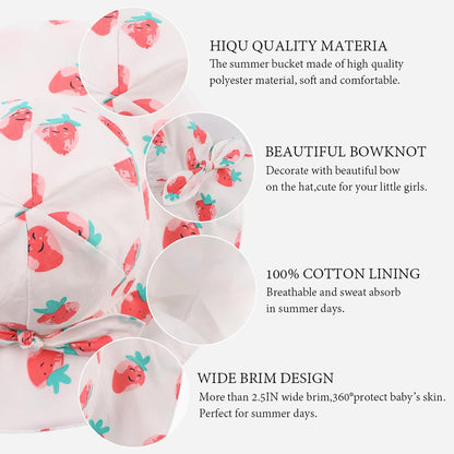 Zsedrut Bow Baby Girls Cotton Hat Summer Sun Cap Infant Toddler W