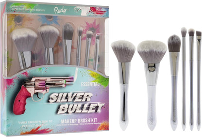 Rude Cosmetics Silver Bullet Makeup Brush Kit Beretta Powder Brush, Glock B