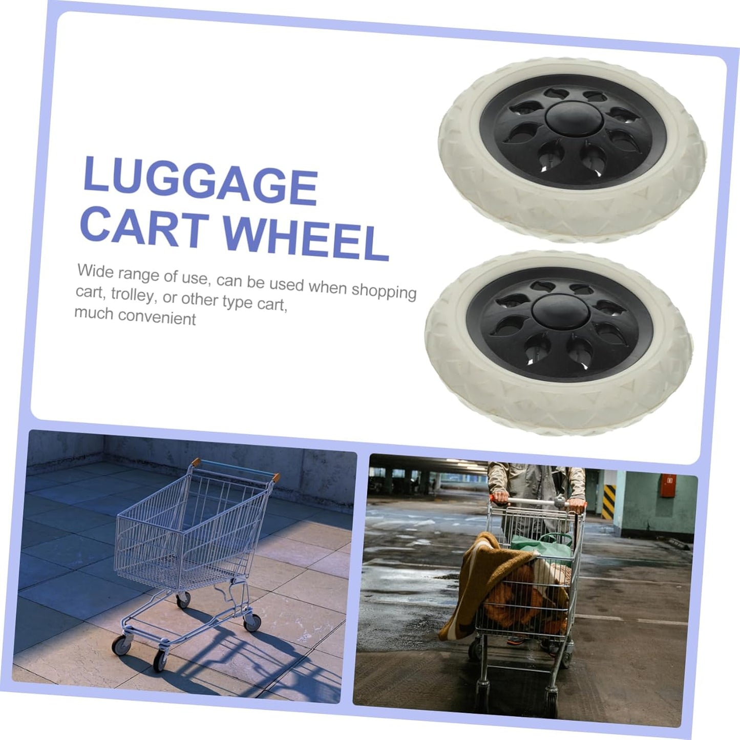 Lurrose 4 Pcs Shopping Cart Trolley Caster Wheels  Heavy Duty Suite to Rotate Stroller Industrial  Board
