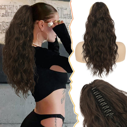 BARSDAR Brown Ponytail Extension - 18 Inch Claw Clip Ponytail Ext