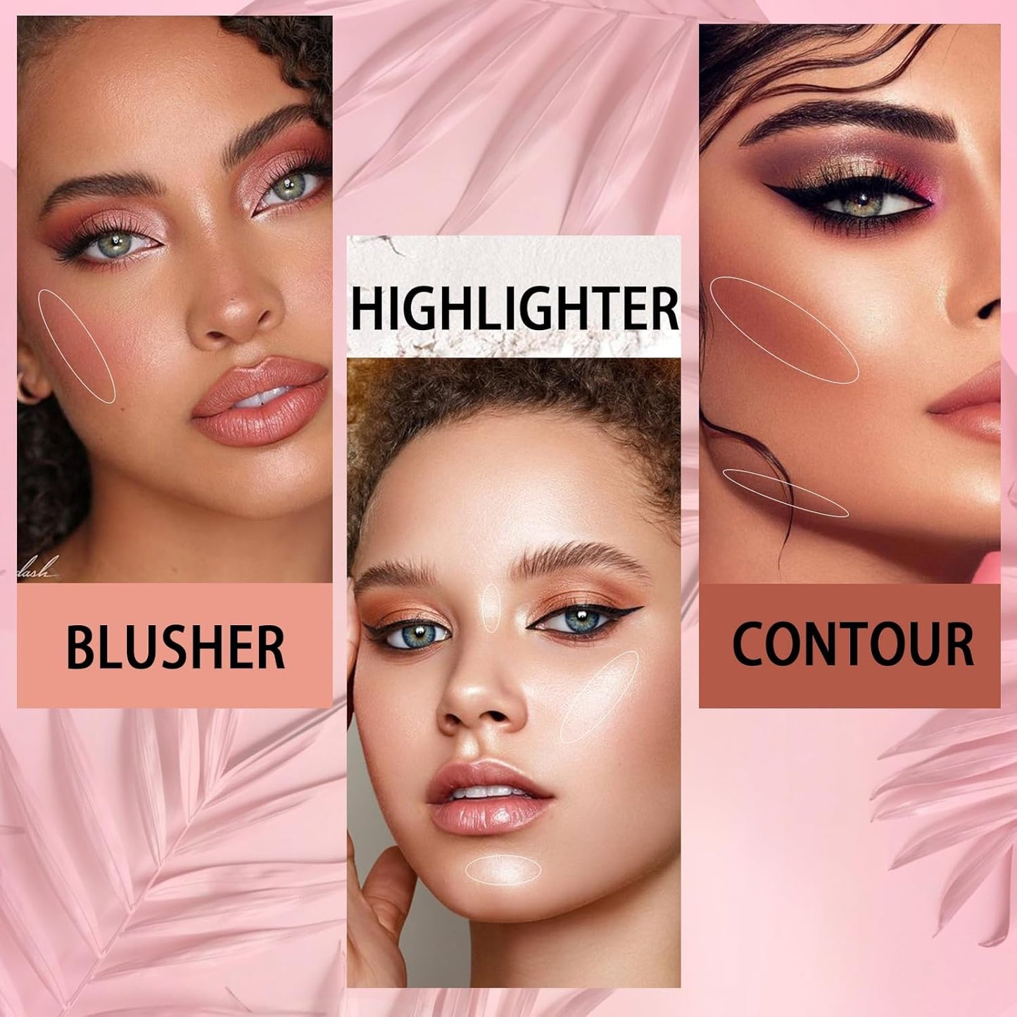 Coosa Blush Palette, Highlighter Contour Makeup Palette, Blush fo
