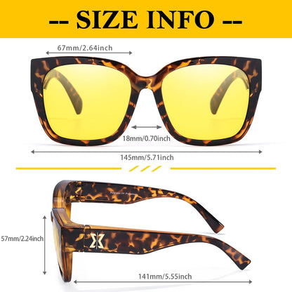 FIMILU Night Vision Fit Over Glasses for Women Men, Polarized Nig