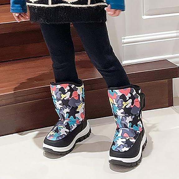 Orthopedic Trainers Children's Snow Boots Girls Cotton Shoes Middle and Large Children Padded Warm Winter Boots Boys Cotton Shoes Kids Light Up Trainers
