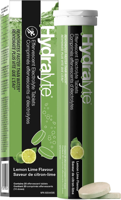 HydraLyte Effervescent Electrolyte Tablets - Lemon Lime Flavoured, Pre-Work
