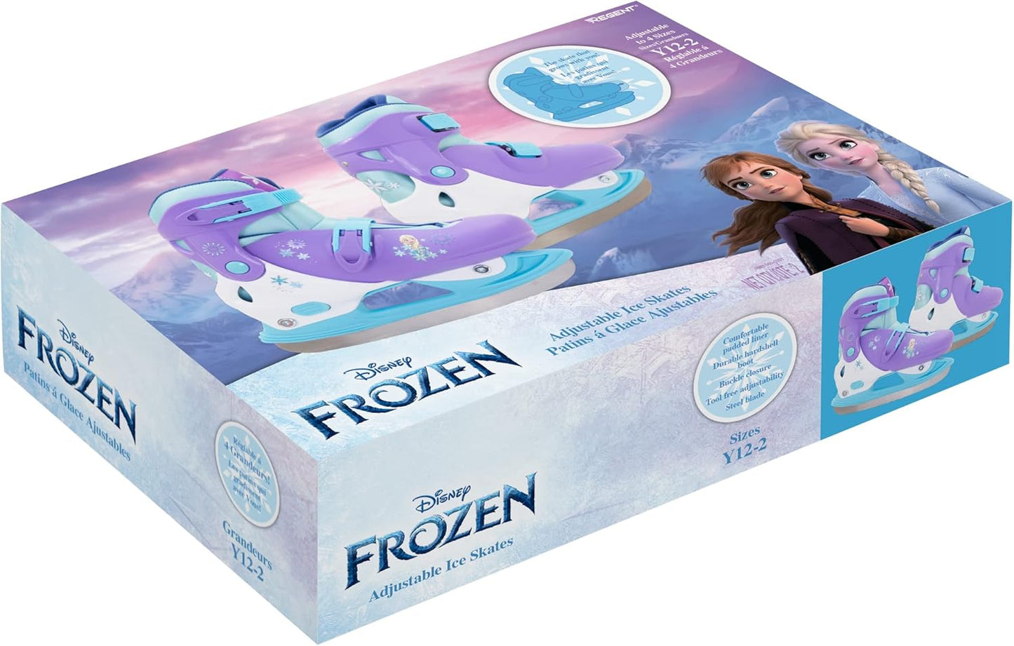 Hedstrom 40-80002WC Disney Adjustable Ice Skates Youth Size 12-2, Disney Frozen 2