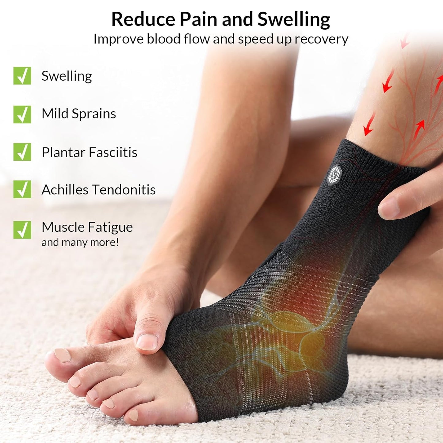 ZOELION Ankle Brace Compression Support with Removable Fishnet St