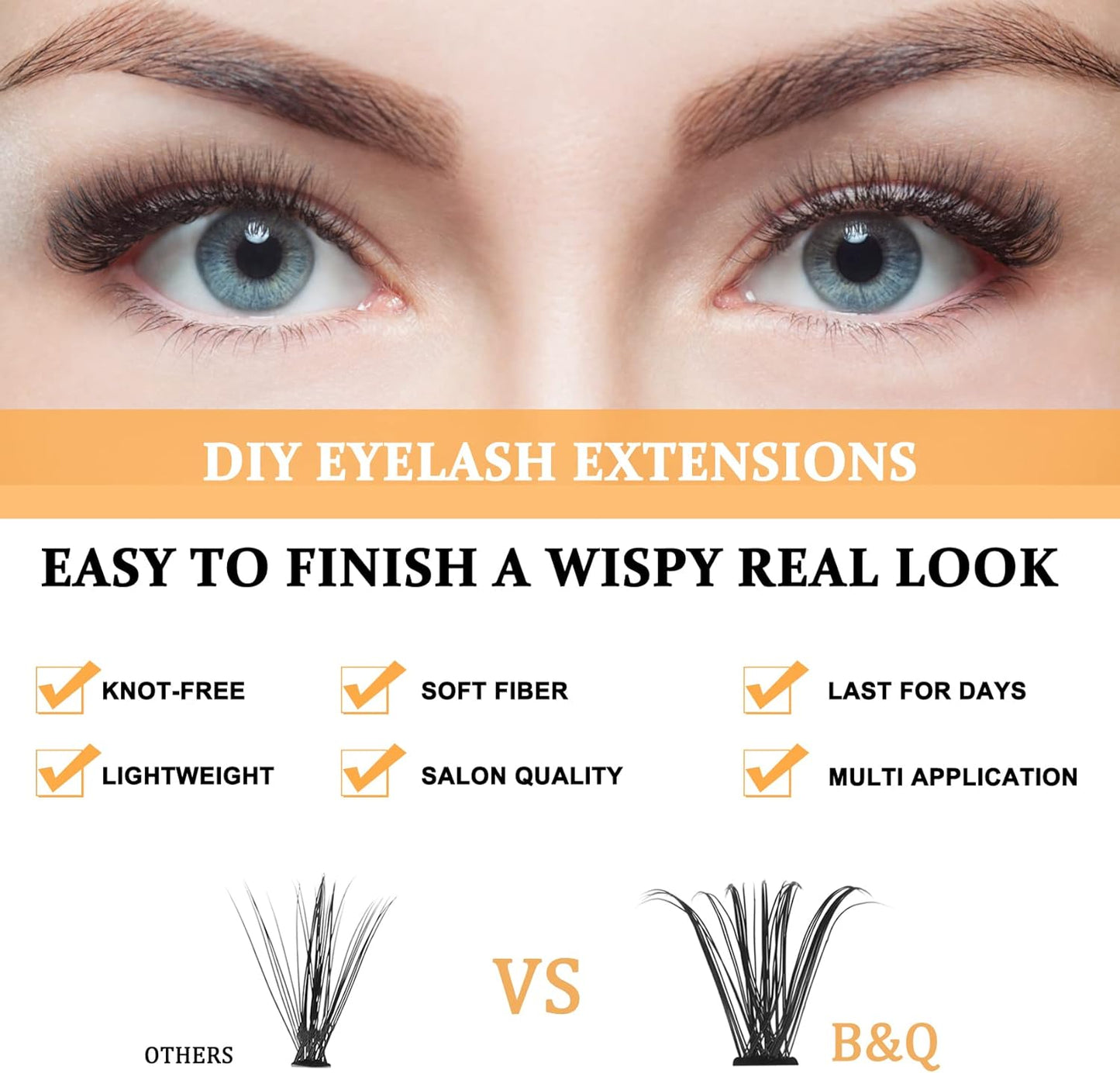 B&Qaugen Lash Clusters 280 Pcs 40D-0.07D-9-15MIX B&Q LASH Individual Lashes