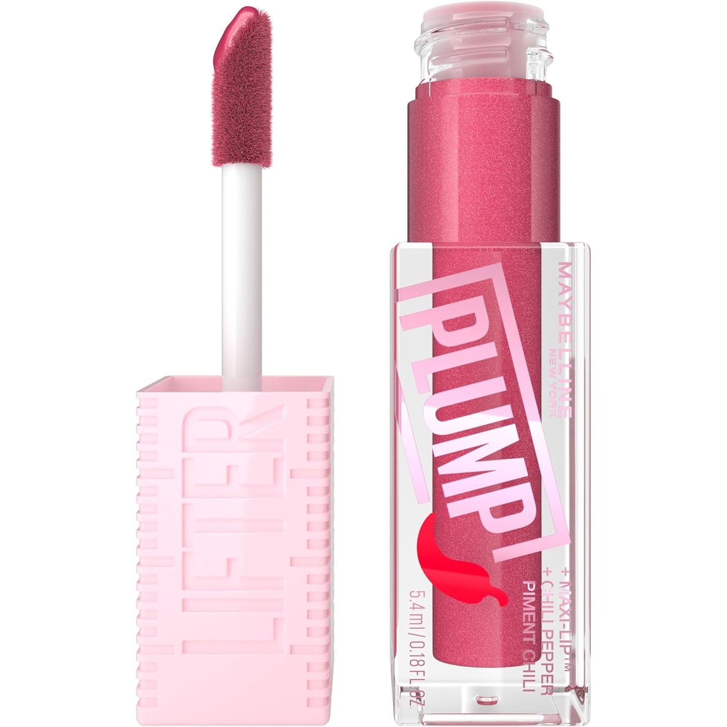 MAYBELLINE Lifter Gloss Lifter Plump, Plumping Lip Gloss with Chili Pepper