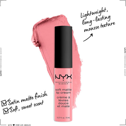 NYX PROFESSIONAL MAKEUP Soft Matte Lip Cream, High-Pigmented Liqu