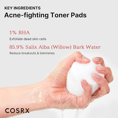 COSRX BHA Toner Pads, 70 Sheets, Exfoliating Pads for Dead Skin &