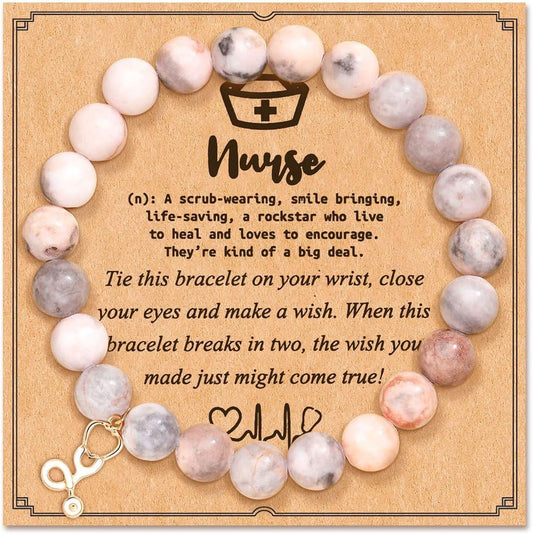 Nurse Gifts for Women Nurse Appreciation Bracelet Gifts Natural Stone Nurse