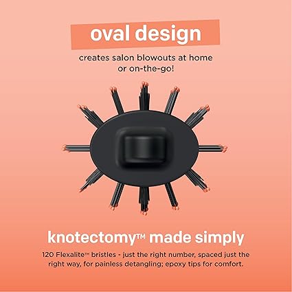 Conair The Knot Dr BC114 All-in-One Mini Oval Dryer Brush, Travel