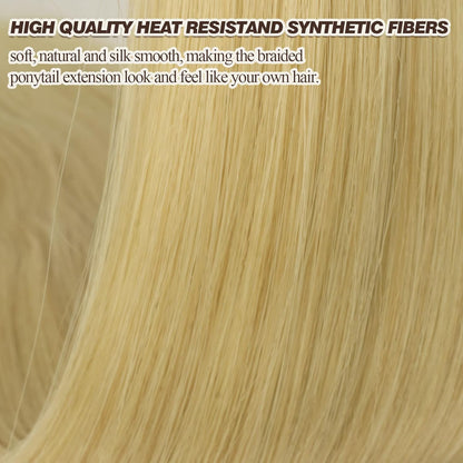 BARSDAR 30 Inch Long Braided Ponytail Extension with Hair Tie - S