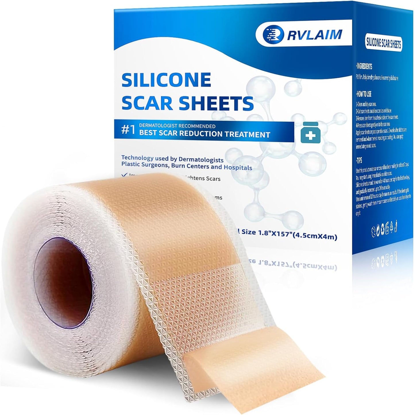 Rvlaim Silicone Scar Sheets, Silicone Scar Tape(1.8? x 157? Roll