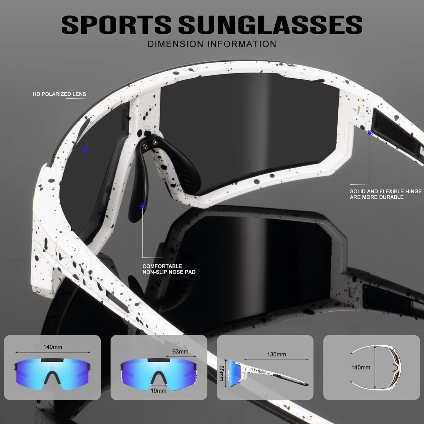 P-V Sports Polarized Sunglasses for Men Women, UV400 Protection C