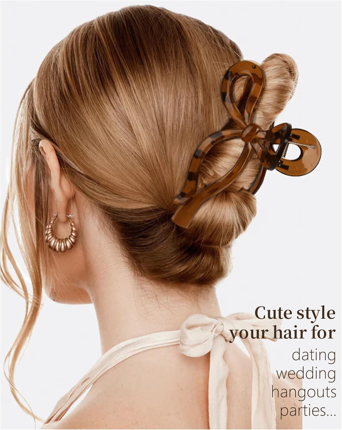 YANIBEST Elegant Bow Hair Claw Clips Stylish Large Hair Clips for