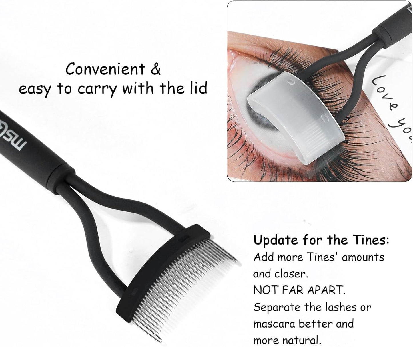 MSQ Eyelash Comb Curler Eyebrow Brush Eyelash Separator Mascara Applicator
