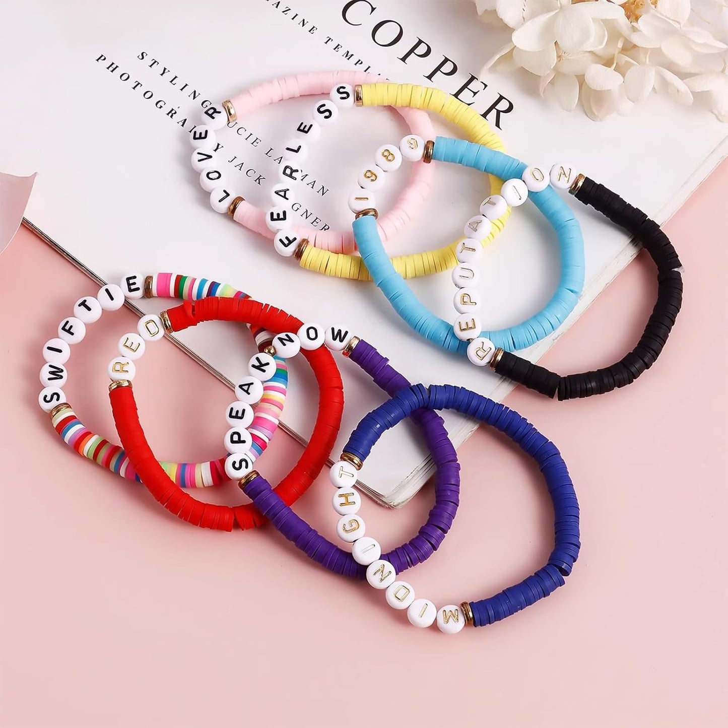 11Pcs TS Inspired Friendship Bracelets, Singer-Themed Bracelets for Taylor