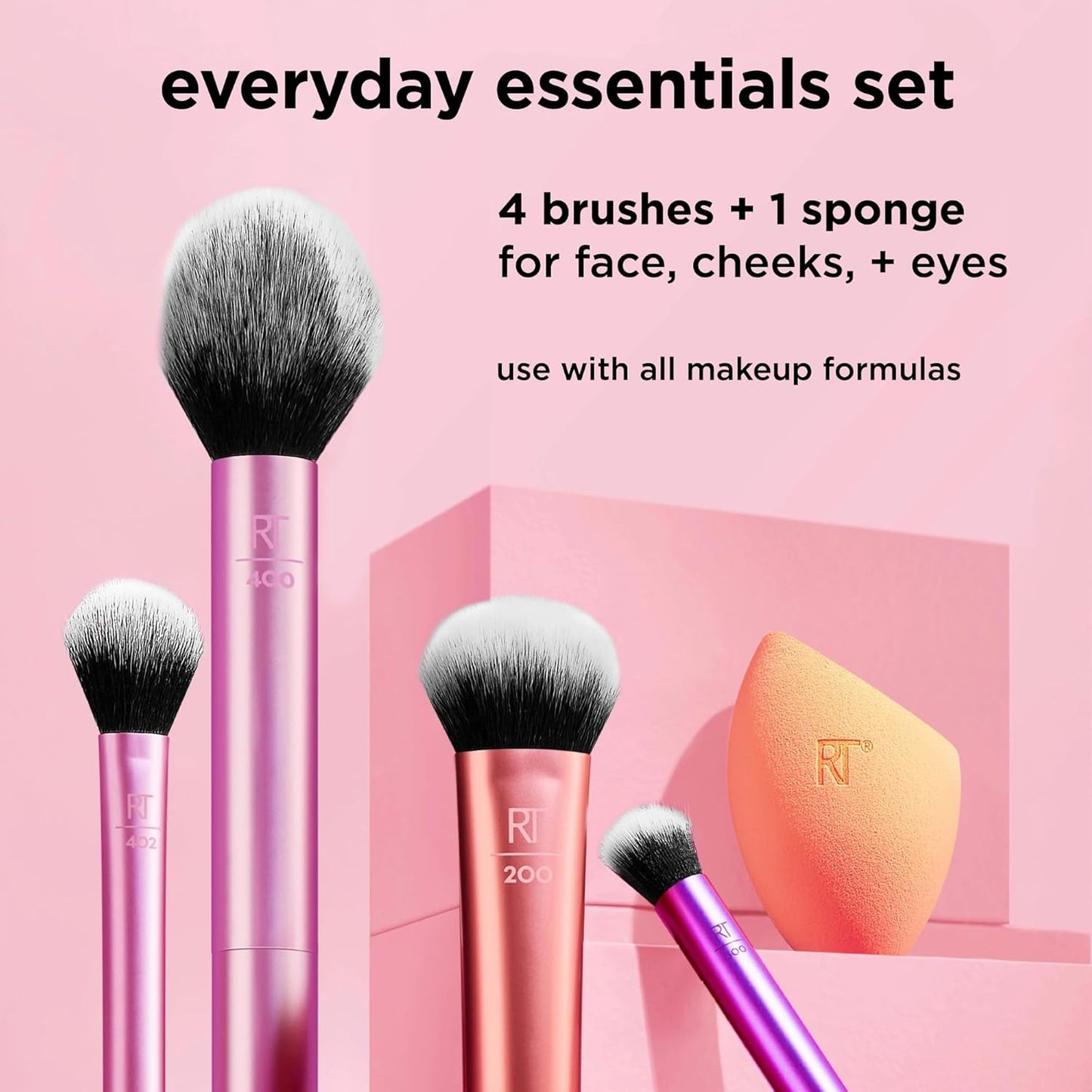 Real Techniques Makeup Brush Set with 2 Sponge Blenders for Eyeshadow, Foun