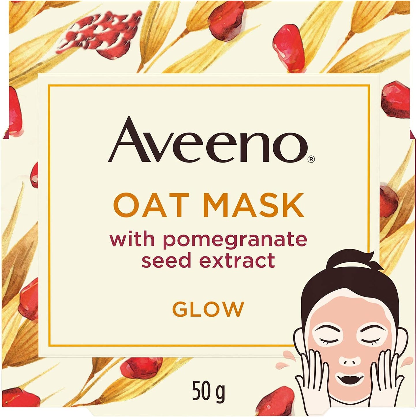Johnson & Johnson Aveeno Oat Face Mask with Pomegranate Seed Extr