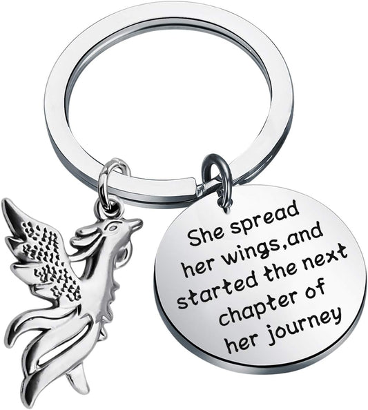 UJIMS Inspirational Phoenix Keychain New Beginning Gifts Started