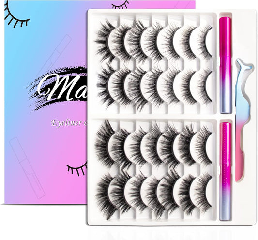Magnetic Eyelashes Kit - Long Lasting & Reusable Lashes, Natural