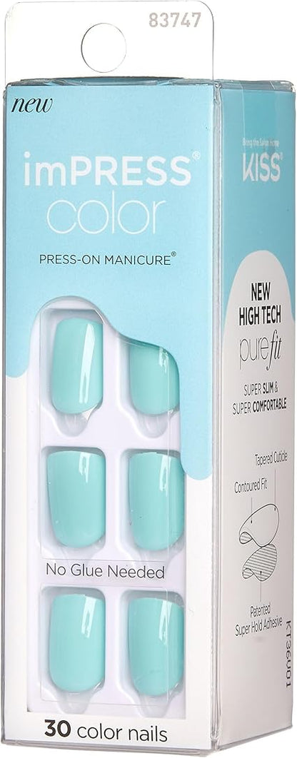 Kiss KIMC008 imPRESS Color Press-on Manicure - Mint To Be, Short