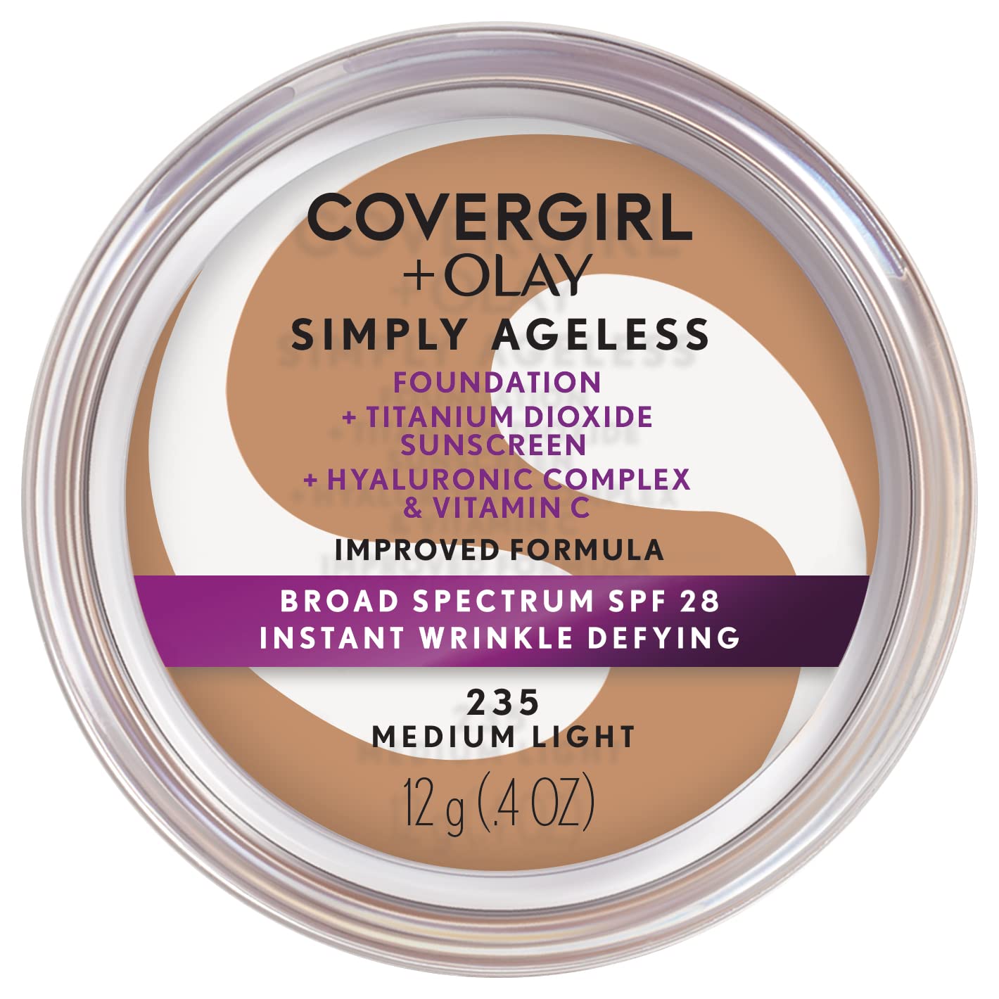 COVERGIRL Simply Ageless Instant Wrinkle Defying Foundation, SPF 28, Hyalur